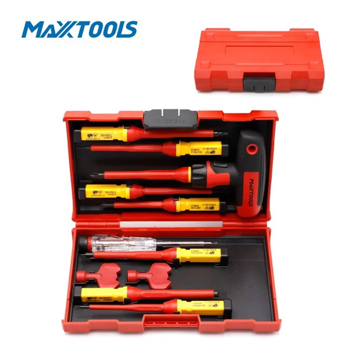12pc T Handle VDE Screwdriver Set in Plastic Box